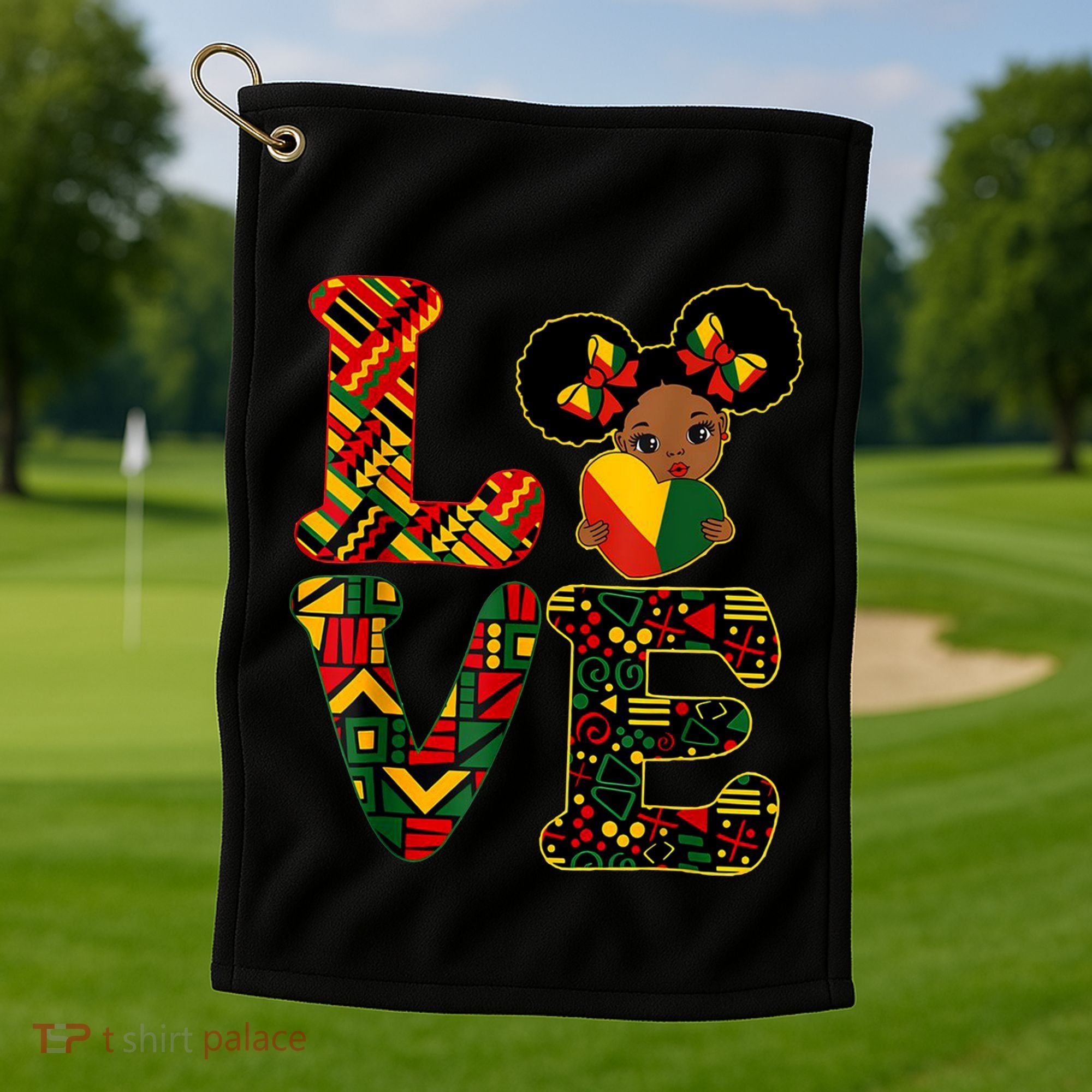 Love Black History Month Strong African Golf Towel