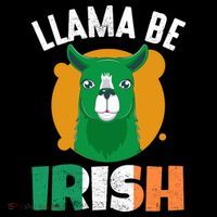 Llama Be Irish Gift, St Patrick's Day Button thumb 1