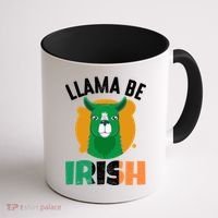 Llama Be Irish Gift, St Patrick's Day Coffee Mug thumb 1