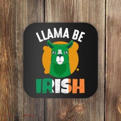 Llama Be Irish Gift, St Patrick's Day Coaster
