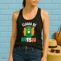 Llama Be Irish Gift, St Patrick's Day Women's Tank Top thumb 2