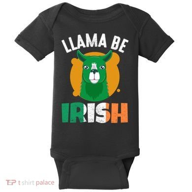 Llama Be Irish Gift, St Patrick's Day Baby Bodysuit