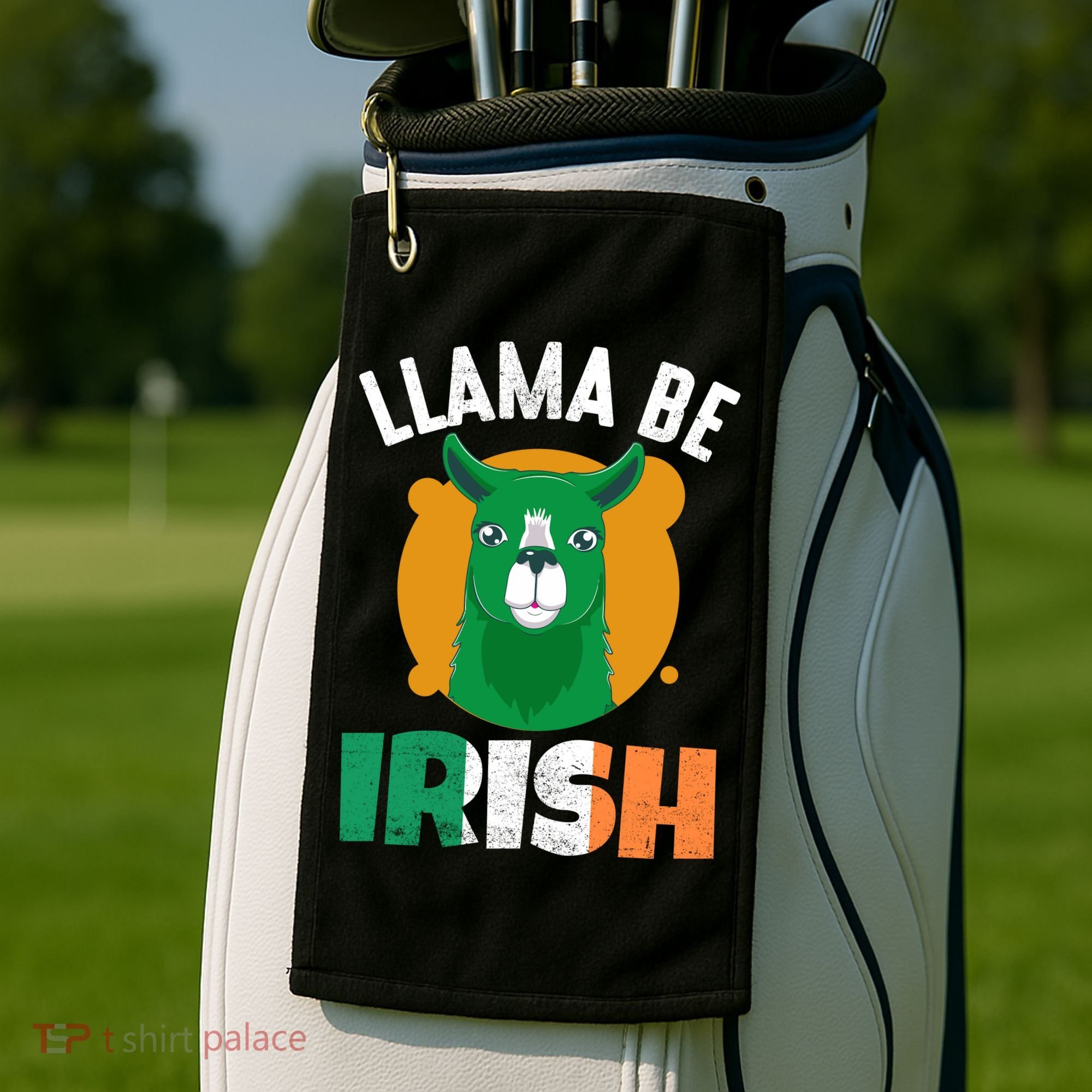 Llama Be Irish Gift, St Patrick's Day Golf Towel