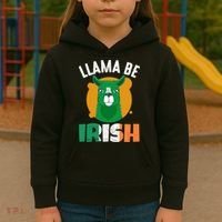 Llama Be Irish Gift, St Patrick's Day Kids Hoodie thumb 3