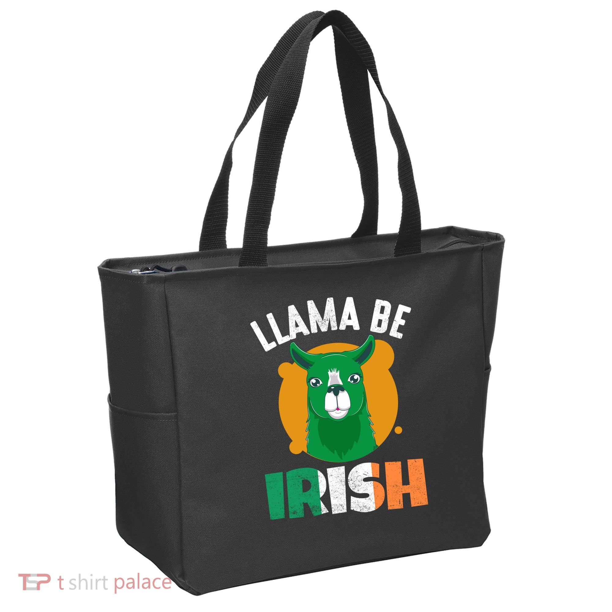 Llama Be Irish Gift, St Patrick's Day Tote Bag