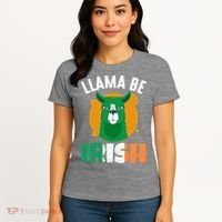 Llama Be Irish Gift, St Patrick's Day Women's T-Shirt thumb 4