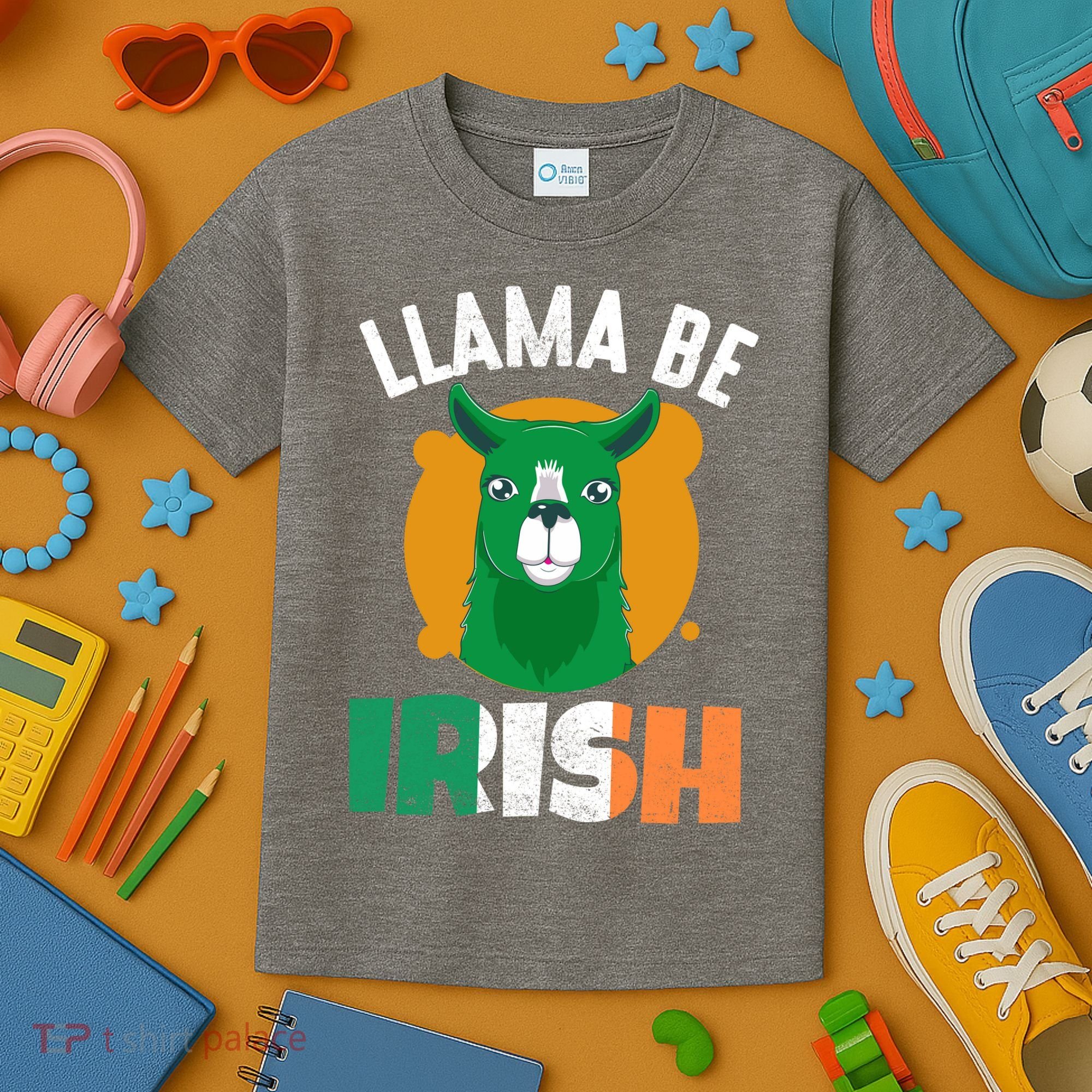 Llama Be Irish Gift, St Patrick's Day Kids T-Shirt
