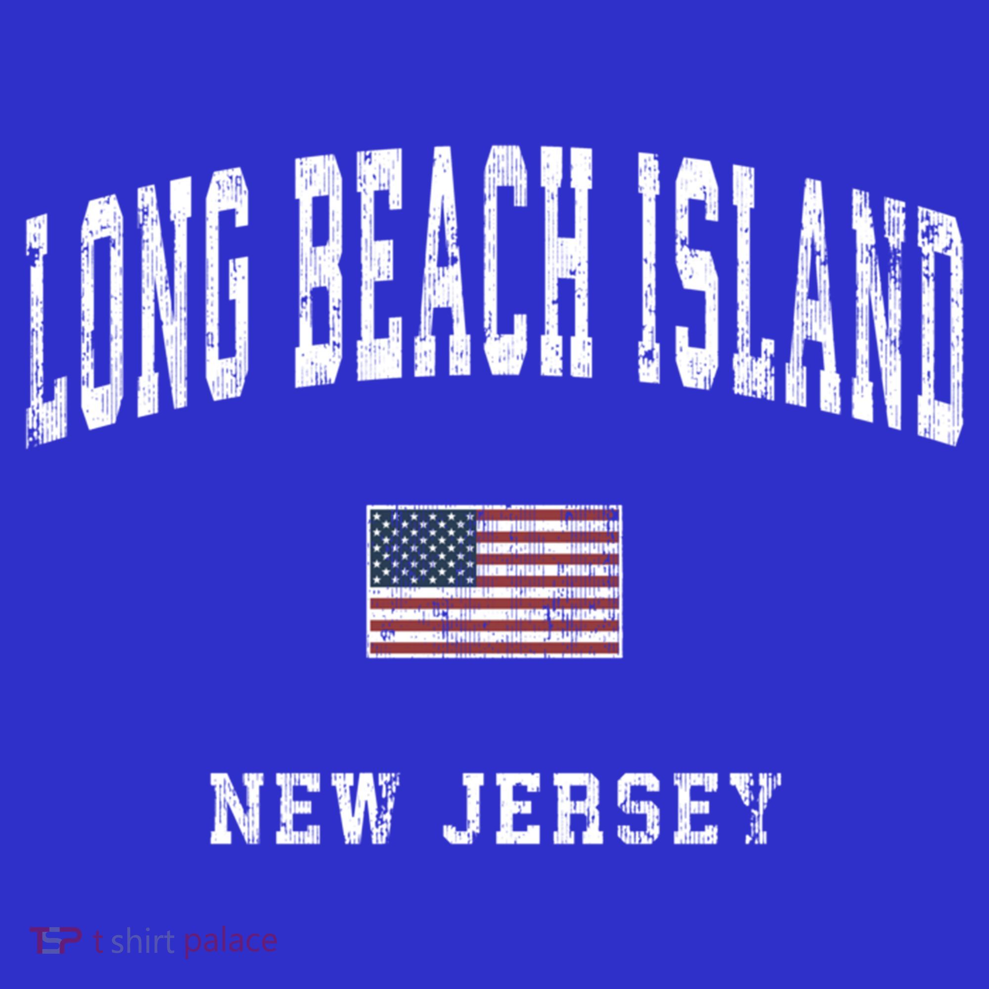 Long Beach Island New Jersey Nj Vintage American Flag Sports Gift T-Shirt