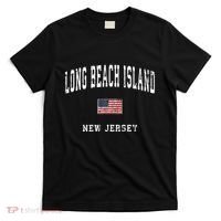 Long Beach Island New Jersey Nj Vintage American Flag Sports T-Shirt thumb 0