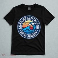 Long Beach Island New Jersey Nj Vintage Nautical Waves Desig T-Shirt thumb 5