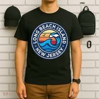Long Beach Island New Jersey Nj Vintage Nautical Waves Desig T-Shirt thumb 6