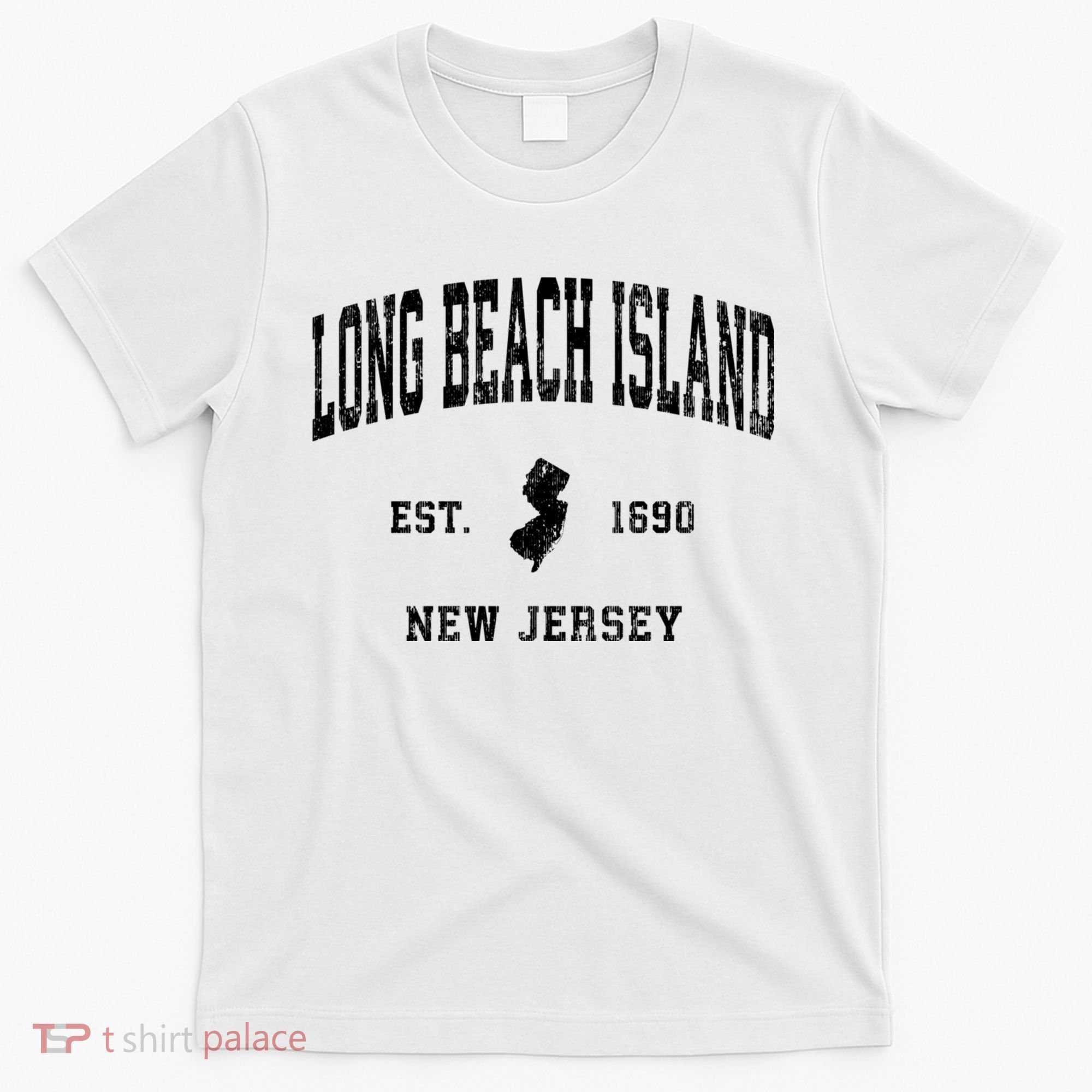 Long Beach Island New Jersey Nj Vintage Established Athletic Sports T-Shirt
