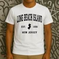 Long Beach Island New Jersey Nj Vintage Established Athletic Sports T-Shirt thumb 3