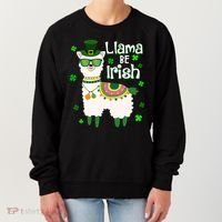 Llama Be Irish St Patrick's Day Funny Women's Sweatshirt thumb 0