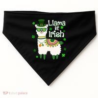 Llama Be Irish St Patrick's Day Funny USA-Made Doggie Bandana thumb 0