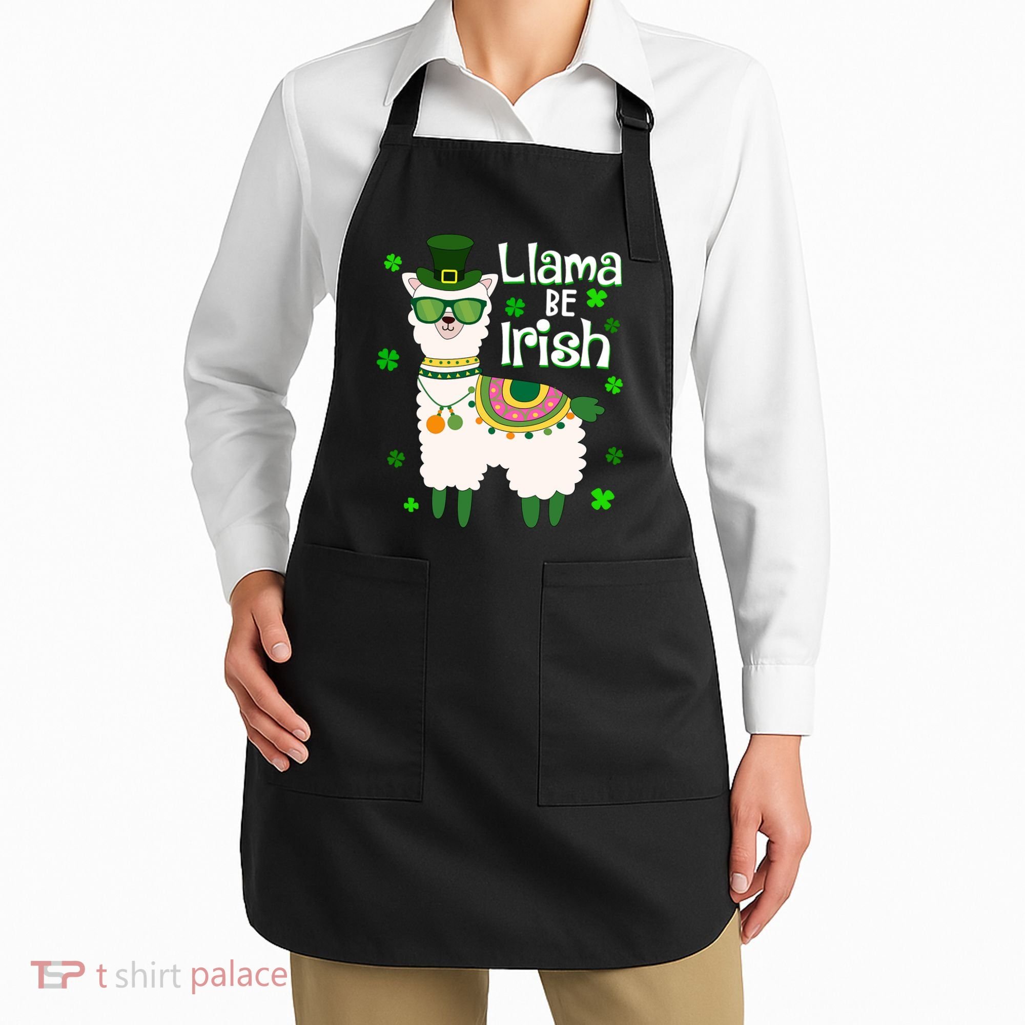 Llama Be Irish St Patrick's Day Funny Apron