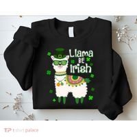 Llama Be Irish St Patrick's Day Funny Sweatshirt thumb 2