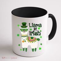 Llama Be Irish St Patrick's Day Funny Coffee Mug thumb 1