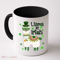 Llama Be Irish St Patrick's Day Funny Coffee Mug thumb 0