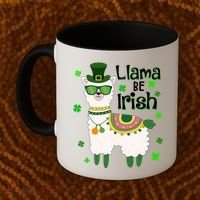 Llama Be Irish St Patrick's Day Funny Coffee Mug thumb 2