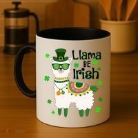 Llama Be Irish St Patrick's Day Funny Coffee Mug thumb 4
