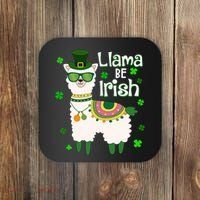 Llama Be Irish St Patrick's Day Funny Coaster thumb 0