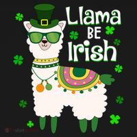 Llama Be Irish St Patrick's Day Funny Pajama Set thumb 2