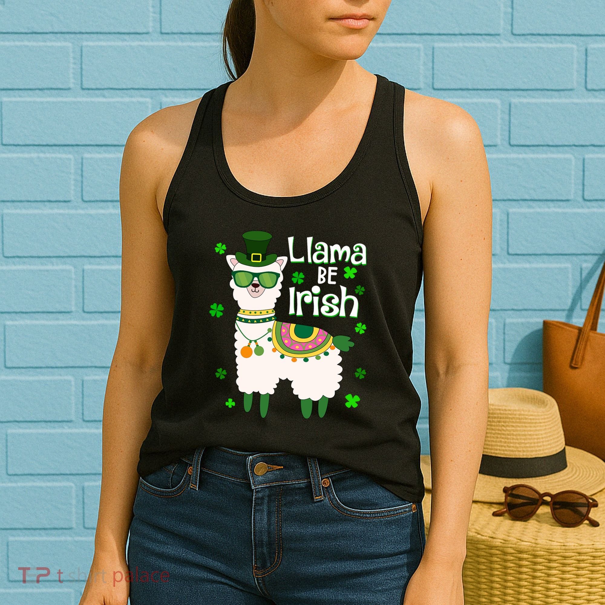 Llama Be Irish St Patrick's Day Funny Women's Tank Top