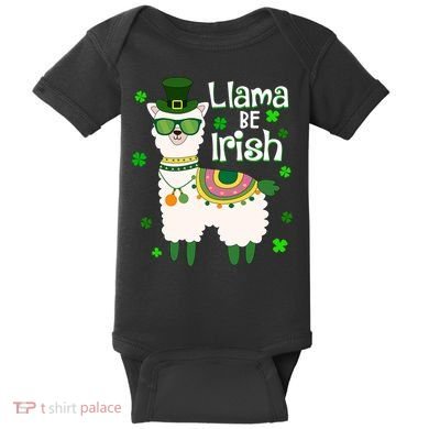 Llama Be Irish St Patrick's Day Funny Baby Bodysuit