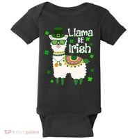 Llama Be Irish St Patrick's Day Funny Baby Bodysuit thumb 0