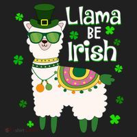 Llama Be Irish St Patrick's Day Funny Hat thumb 2