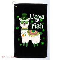 Llama Be Irish St Patrick's Day Funny Golf Towel thumb 0