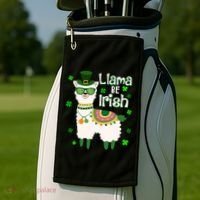 Llama Be Irish St Patrick's Day Funny Golf Towel thumb 2