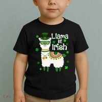Llama Be Irish St Patrick's Day Funny Toddler T-Shirt thumb 2