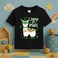 Llama Be Irish St Patrick's Day Funny Toddler T-Shirt thumb 3