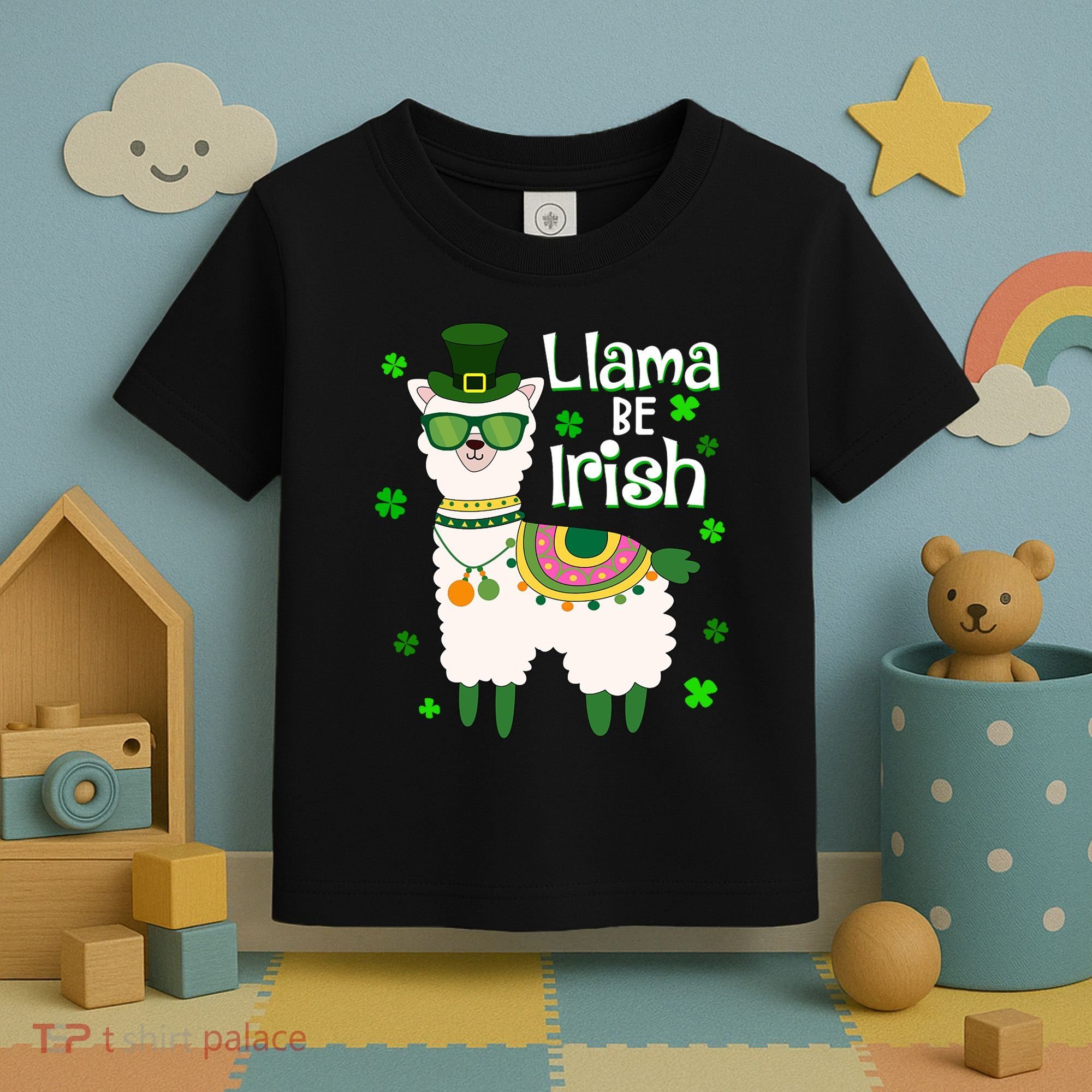 Llama Be Irish St Patrick's Day Funny Toddler T-Shirt