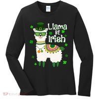 Llama Be Irish St Patrick's Day Funny Women's Long Sleeve Shirt thumb 0