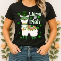 Llama Be Irish St Patrick's Day Funny Women's T-Shirt thumb 2