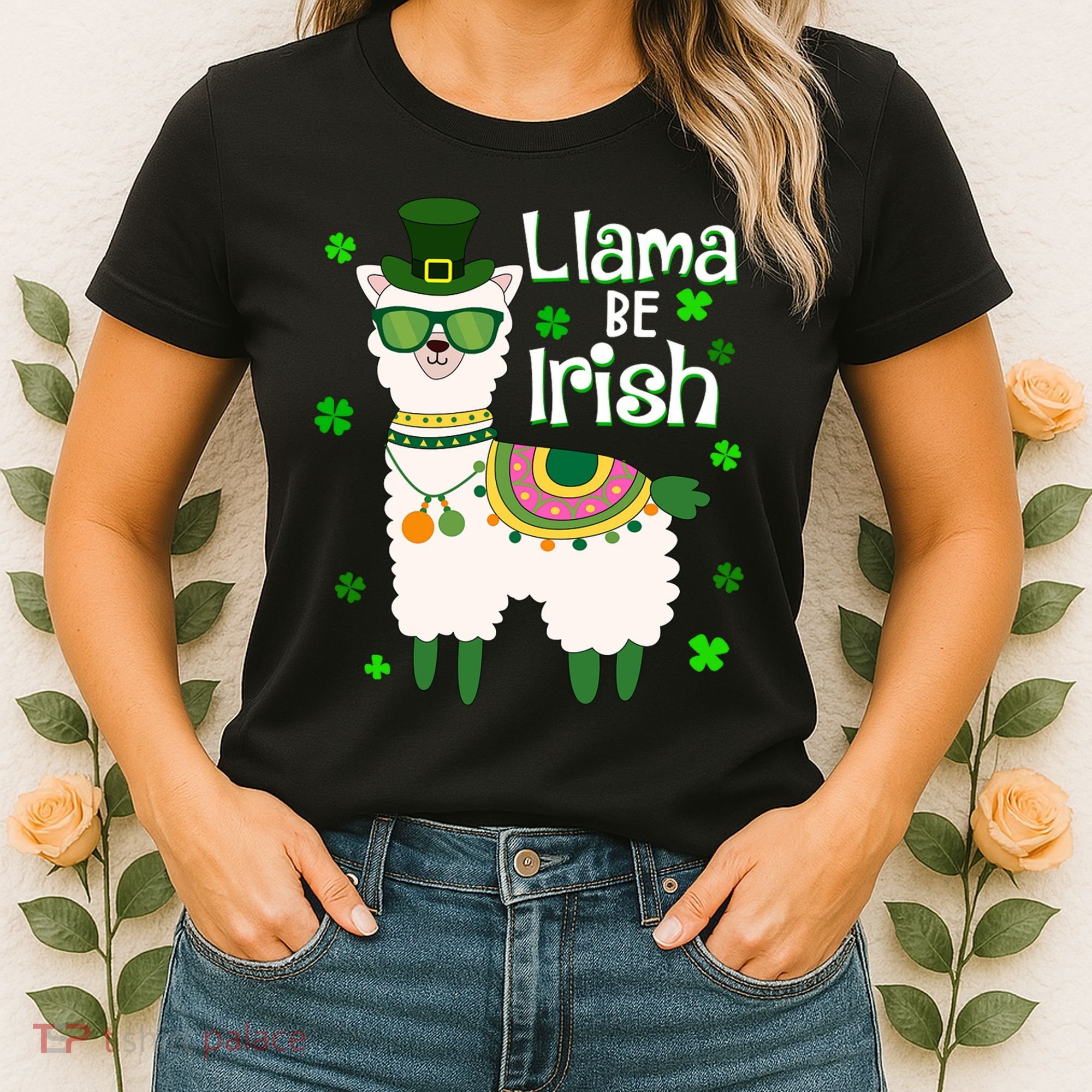 Llama Be Irish St Patrick's Day Funny Women's T-Shirt
