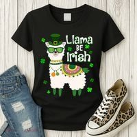 Llama Be Irish St Patrick's Day Funny Women's T-Shirt thumb 3