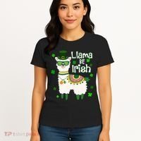 Llama Be Irish St Patrick's Day Funny Women's T-Shirt thumb 4