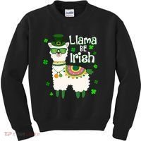 Llama Be Irish St Patrick's Day Funny Kids Sweatshirt thumb 0