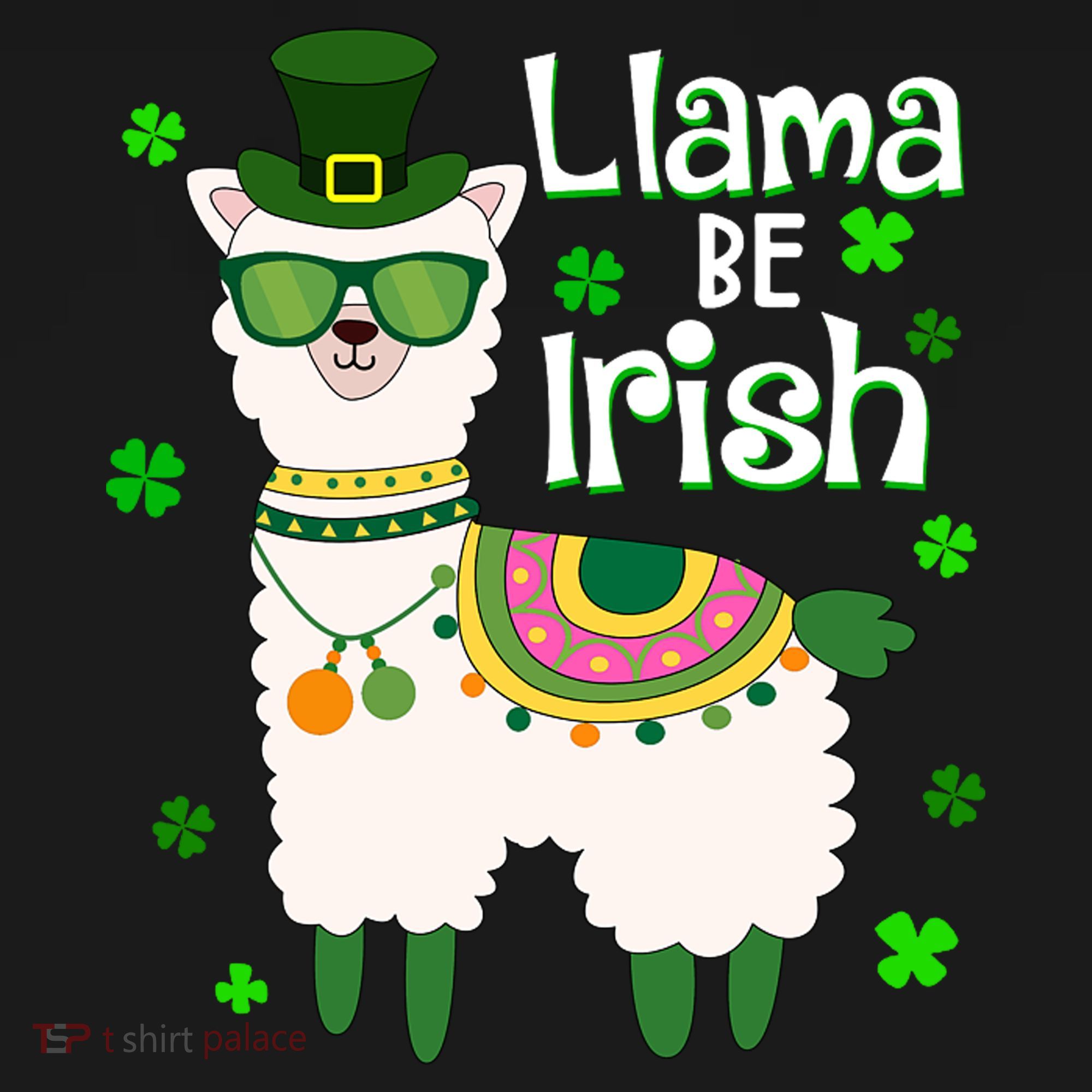 Llama Be Irish St Patrick's Day Funny Kids Long Sleeve Shirt