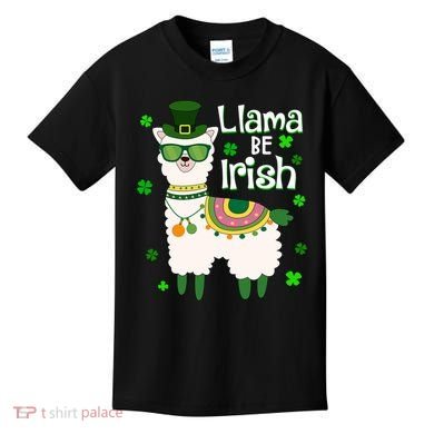 Llama Be Irish St Patrick's Day Funny Kids T-Shirt