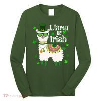 Llama Be Irish St Patrick's Day Funny Long Sleeve Shirt thumb 0