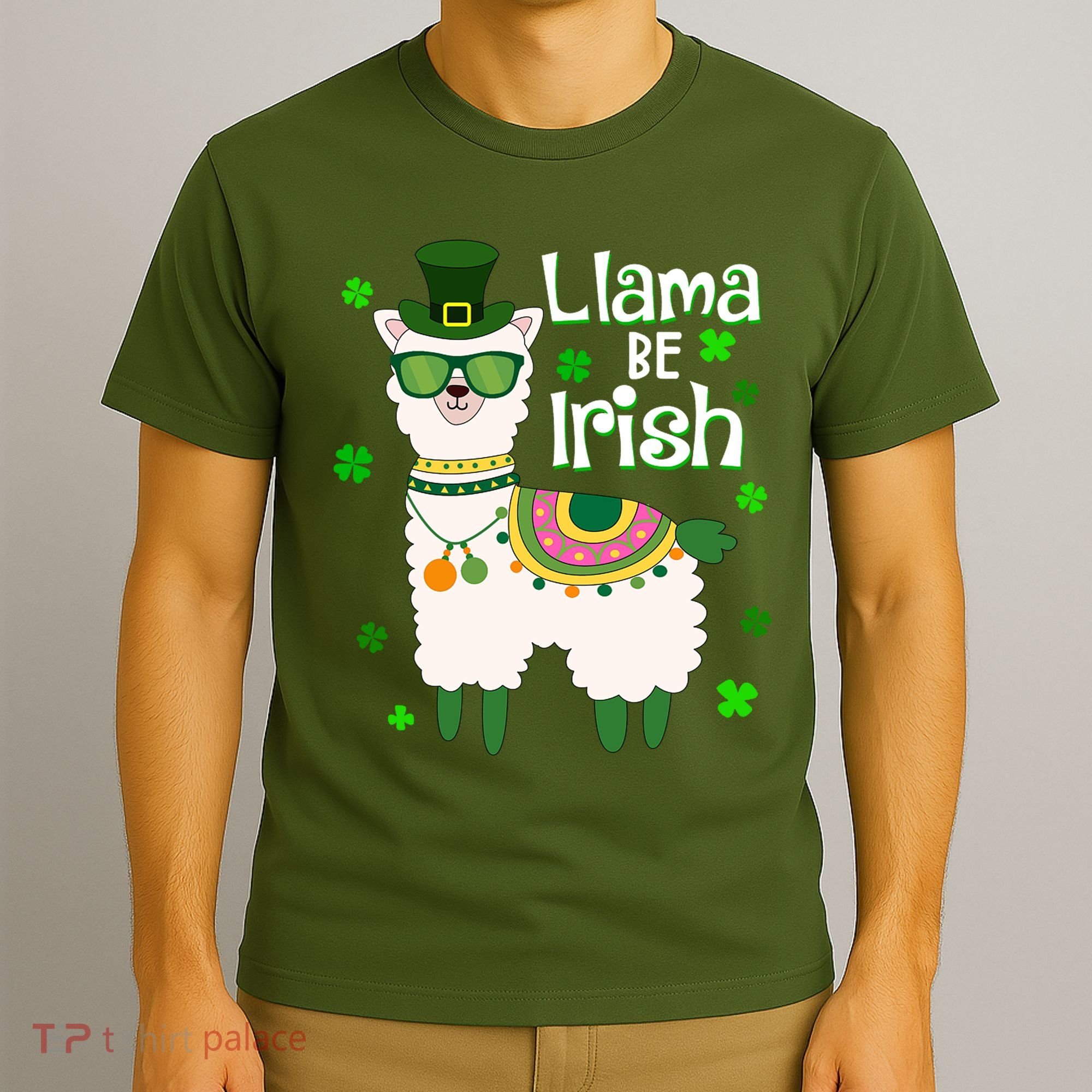 Llama Be Irish St Patrick's Day Funny T-Shirt