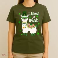 Llama Be Irish St Patrick's Day Funny T-Shirt thumb 4