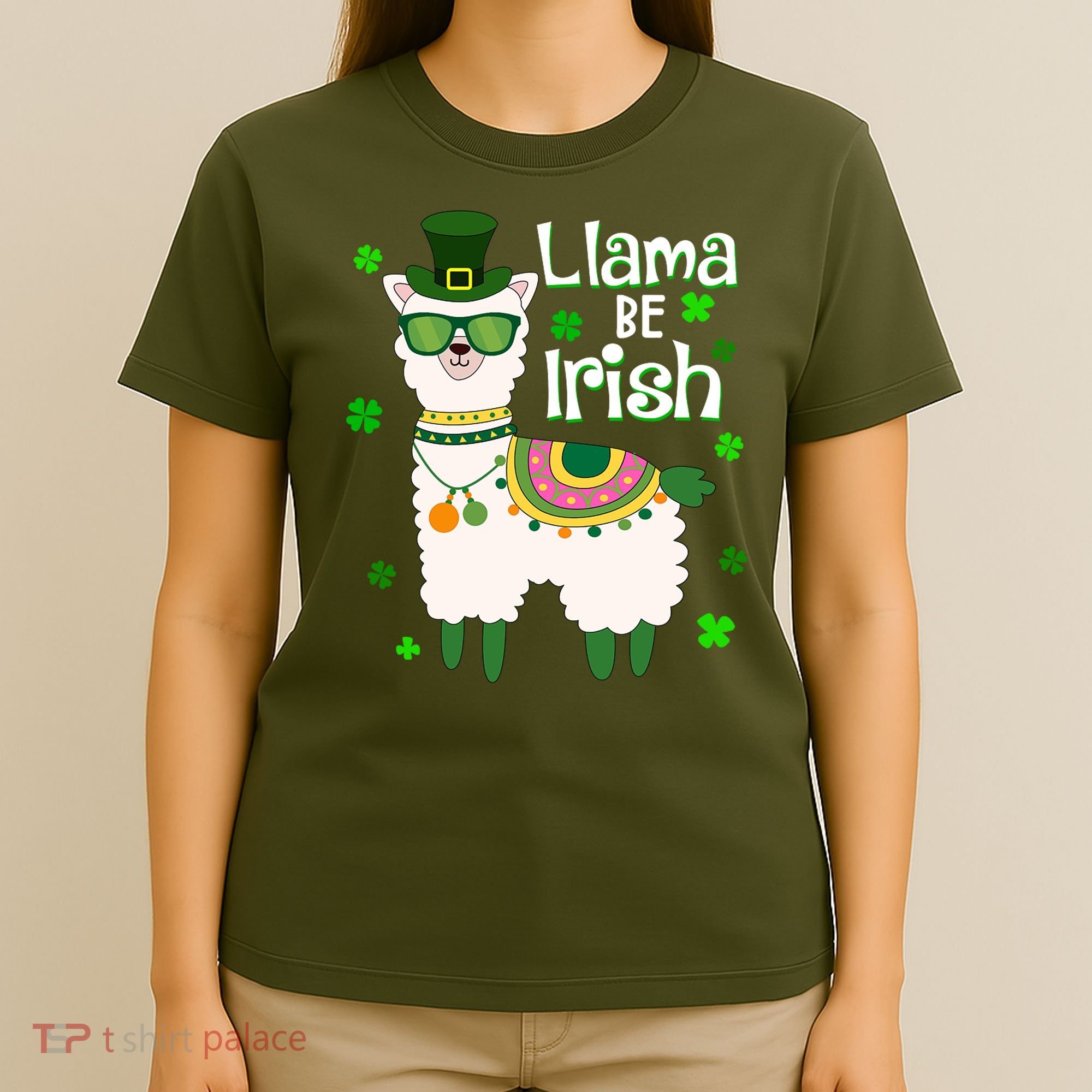 Llama Be Irish St Patrick's Day Funny T-Shirt