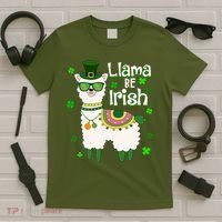 Llama Be Irish St Patrick's Day Funny T-Shirt thumb 5