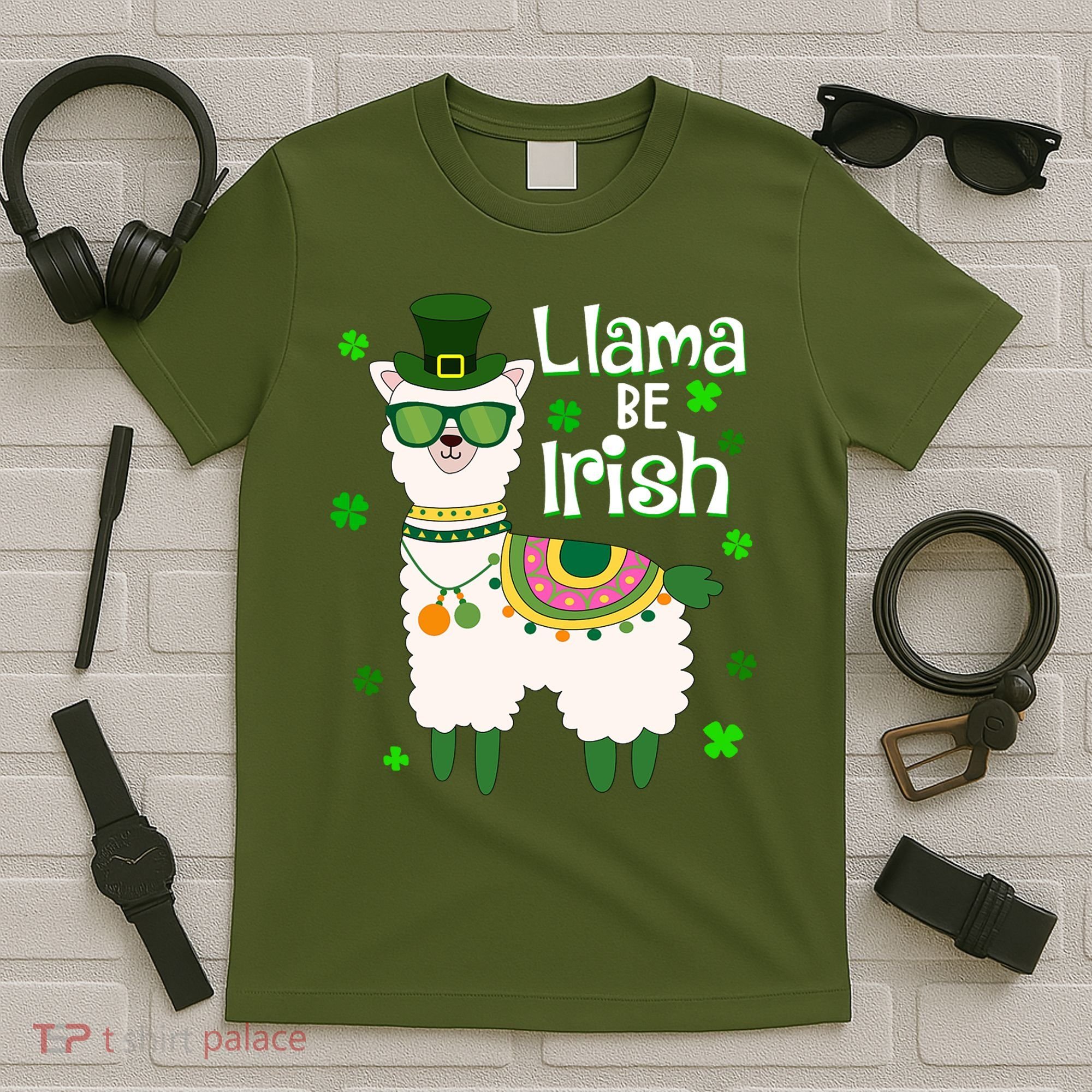 Llama Be Irish St Patrick's Day Funny T-Shirt